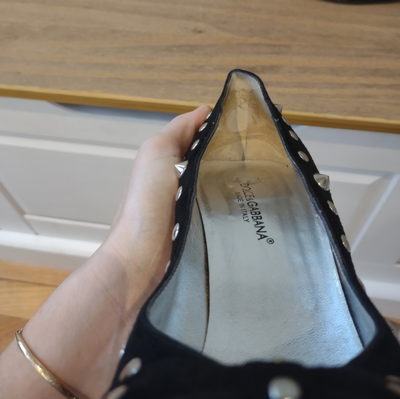 Dolce & Gabbana black studded bow heels 41 $450 - Picture 10 of 12
